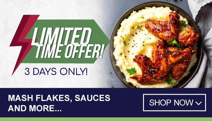 3 Days Limited Time Offer on Mash Flakes, Sauces and more - visit MyBidfood to shop now