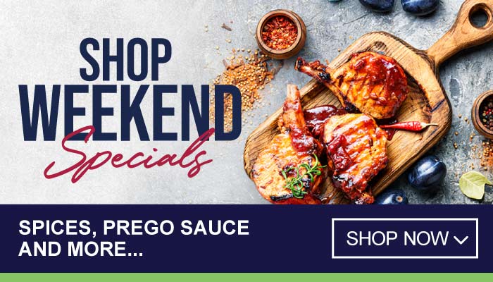 Weekend Specials on Spices, Prego Sauce and more - visit MyBidfood to shop now