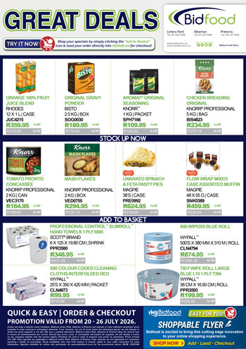 Great Deals Promotion Flyer Valid From 20 - 26 July 2026 - View Online and Shop with MyBidfood