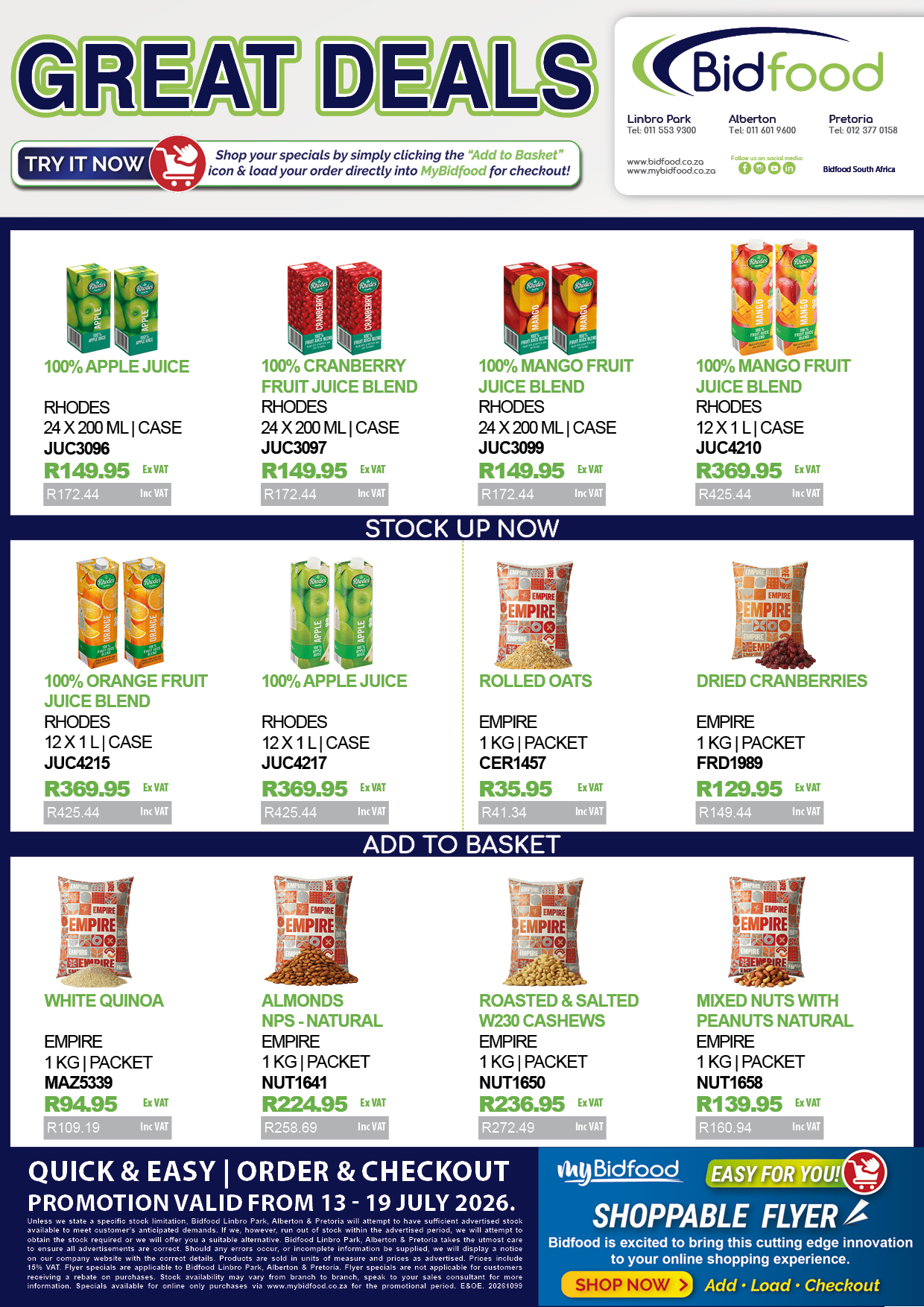 Great Deals on Promotion During 13 - 19 July 2026 - View Our Interactive Shoppable Flyer and Shop Online With MyBidfood