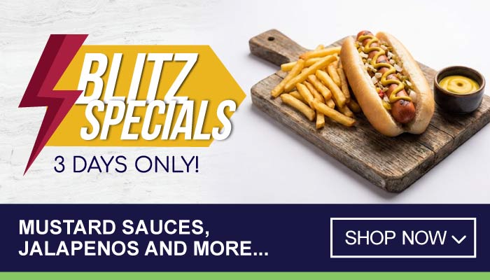 3 Days Blitz Specials on Mustard Sauces, Jalapeños and more - visit MyBidfood to shop now