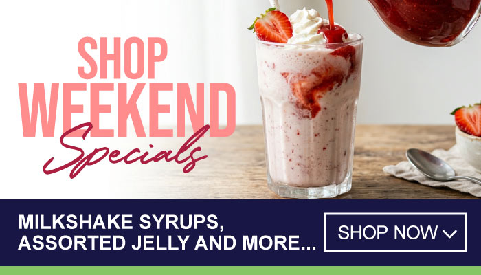 Weekend Specials on Milkshake Syrups, Assorted Jelly and more - visit MyBidfood to shop now