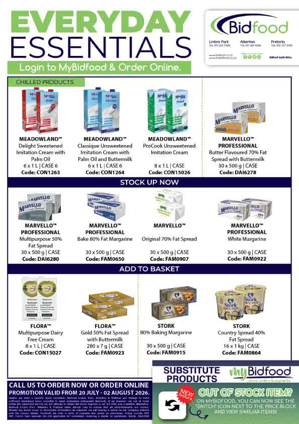 Everyday Essentials Promotion Flyer Valid From 20 July - 02 August 2026 - Meadowland, Marvello, Flora, Stork and More