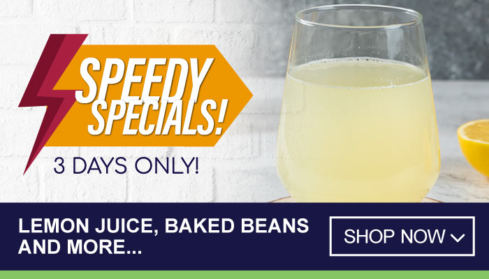3 Days Speedy Specials on Lemon Juice, Baked Beans and more - visit MyBidfood to shop now