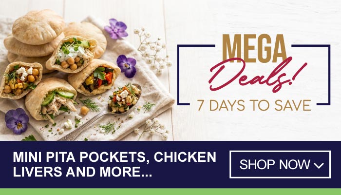 7 Days Mega Deals on Mini Pita Pockets, Chicken Livers and more - visit MyBidfood to shop now