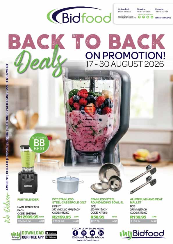 Back to Back Deals on Promotion During 17 - 30 August 2026 - Fury Blender, Stainless Steel Cookware, Aluminium Hand Meat Mallet and More
