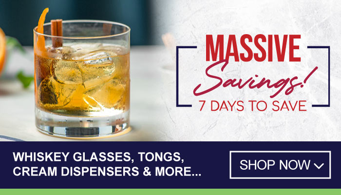 7 Days Massive Savings on Whiskey Glasses, Tongs, Cream Dispensers and more - visit MyBidfood to shop now
