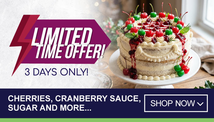3 Days Specials on Cherries, Cranberry Sauce, Sugar and more- visit MyBidfood to shop now
