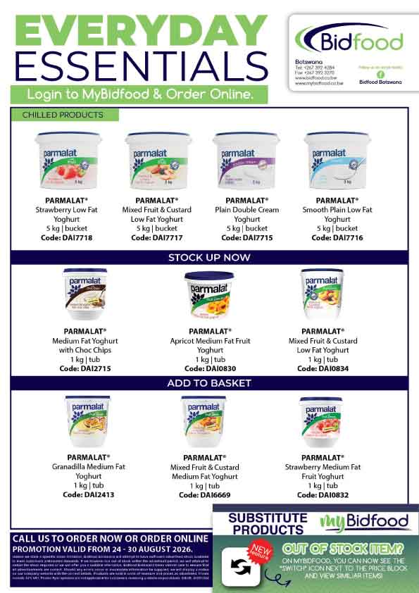 Everyday Essentials on Promotion During 24 - 30 August 2026 - Shop Parmalat Yoghurt Online With MyBidfood