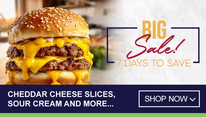 7 Days Massive Savings on Cheddar Cheese Slices, Sour Cream and more - visit MyBidfood to shop now