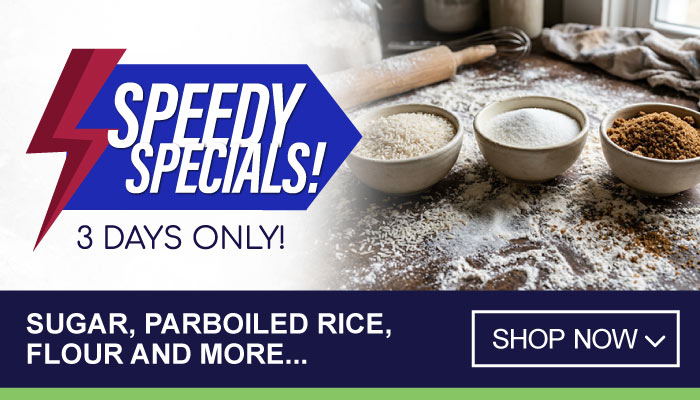 3 Days Blitz Specials on Sugar, Parboiled Rice, Flour and more - visit MyBidfood to shop now
