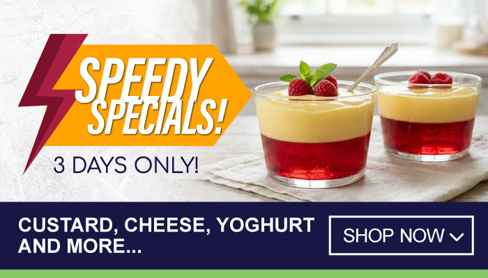 3 Days Only Speaady Specials on Custard, Cheese, Yoghurt and more - visit MyBidfood to shop now