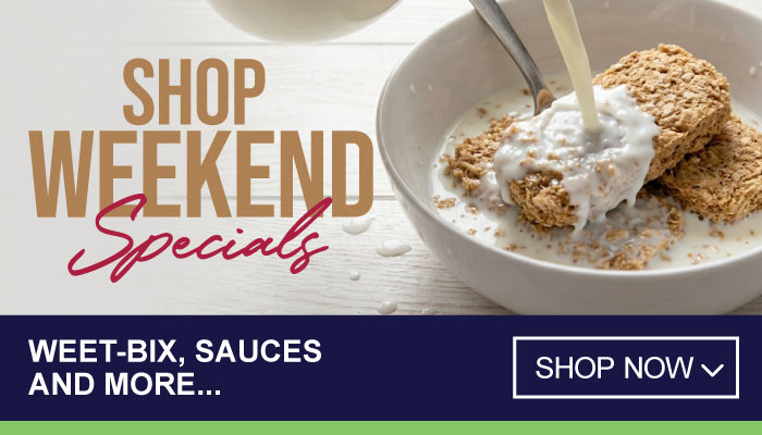 Weekend Specials on Weet-Bix, Sauces and more - visit MyBidfood to shop now