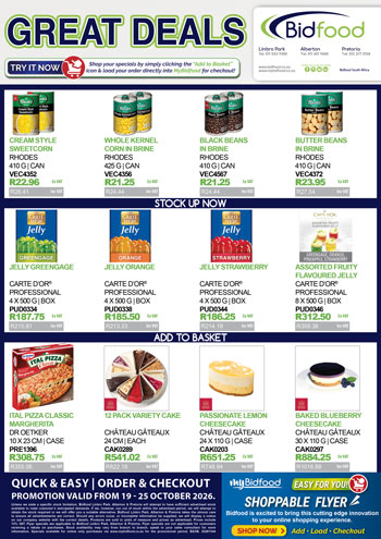 Great Deals on Promotion During 19 - 25 October 2026 - View Our Shoppable Flyer and Order Online with Bidfood