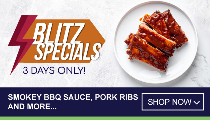 3 Days Blitz Specials on Smokey BBQ Sauce, Pork Ribs and more - visit MyBidfood to shop now