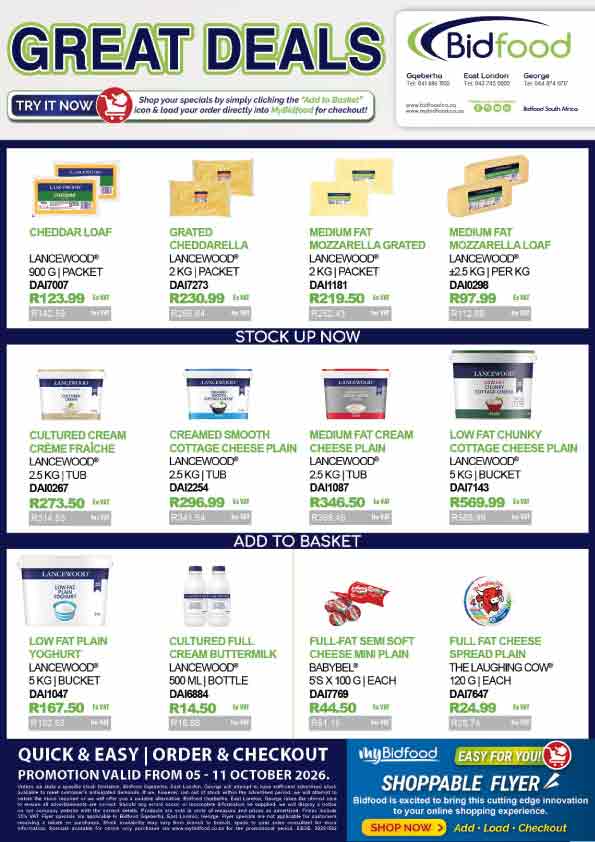 View Our Interactive Broadsheet - Back to Back Deals On Promotion From 05 - 11 October 2026 - Stock Up Online Now!