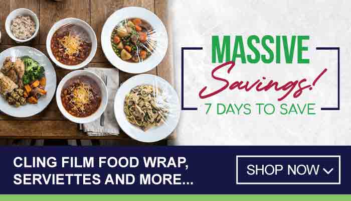 7 Days Breakfast Specials Cling Film Wrap, Serviettes and more - visit MyBidfood to shop now