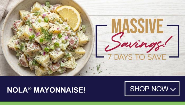 7 Days Massive Savings on Nola Mayonnaise - visit MyBidfood to shop now