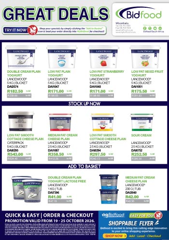Everyday Essentials On Promotion From 19 - 25 October 2026 - Login to MyBidfood & Order Online