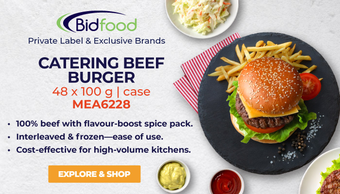 Catering Pure Beef Burger - Interleaved & Frozen, Easy to Use, Cost Effective for High-Volume Kitchens