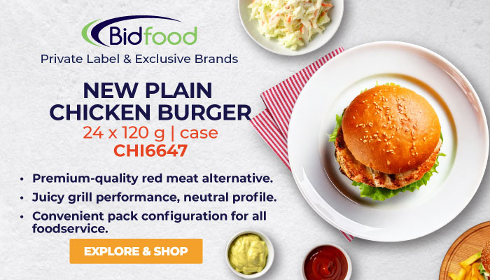 Bidfood - Private Label & Exclusive Brands - New Plain Chicken Burger - Explore & Shop