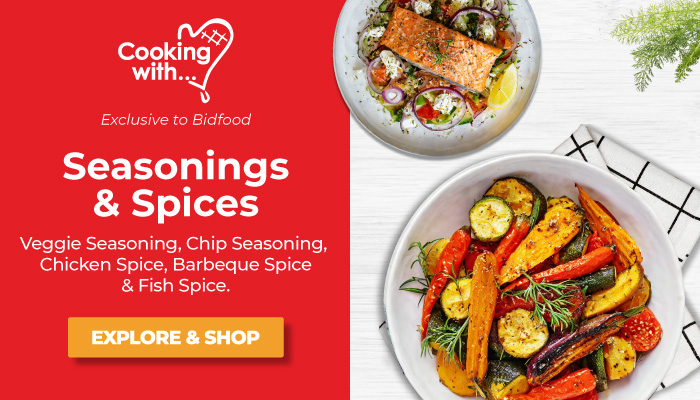 Seasonings & Spices - Veggie Seasoning, Chip Seasoning, Chicken Spice, Barbeque Spice & Fish Spice - Exclusive to Bidfood