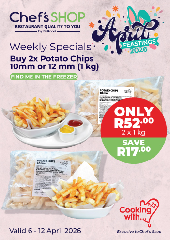 Buy 2x Potato Chips - 10mm or 12mm - Only R52.00 - 2 x 1kg - Save R17.00 - Valid 6 - 12 April 2026