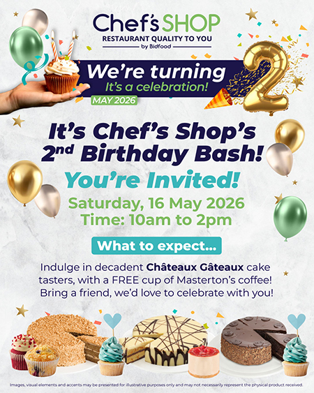 “It's Chef's Shop's 2nd Birthday Bash! You're Invited!