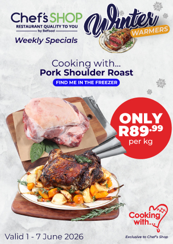 Weekly Specials - Pork Shoulder Roast - Only R89.99 per kg - Valid 1 - 7 June 2026