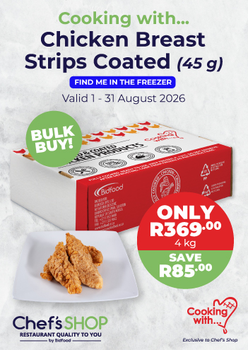 Cooking with - Chicken Breast Strips Coated 45g - Now Only R369.00 4kg - Valid 01 - 31 August 2026